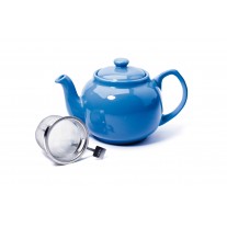 Teekanne English-Style 1,2 Liter, mit Sieb, blau